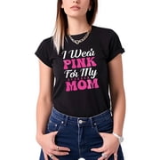 Colevkie Women s Breast Cancer T-shirt Pink Ribbon Pattern Cancer Survivor T-shirt Summer Short Sleeves TopsBlack-Women,XS