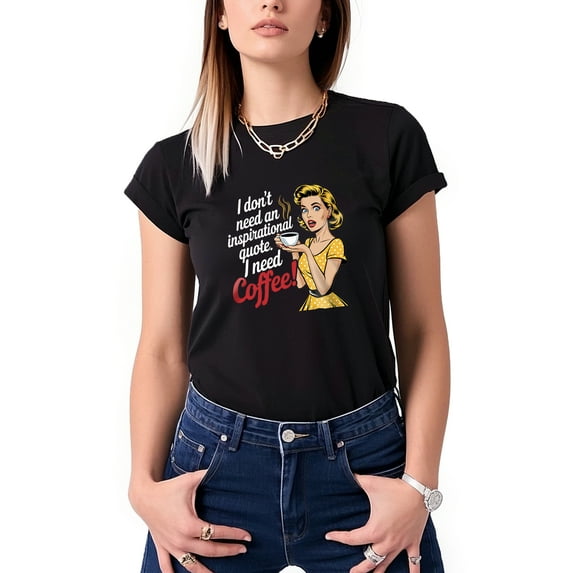Colevkie Women's Funny Sarcastic Tshirt Retro Housewife Meme Tee Tops Coffee Lovers Tshirt Vintage Tee(Black-Women,XS)