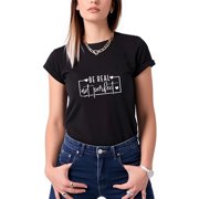 Colevkie Womens Simple Letter Inspirational T-Shirt Heart Pattern Casual Short Sleeve TeeBlack-Women,XS