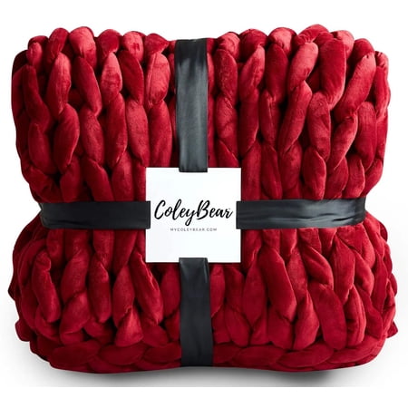 Chunky Knit Weighted Throw Blanket - Handwoven, Soft & Breathable, Calming, and Better Sleep, Small, 38 x 75 inches, 14 lbs