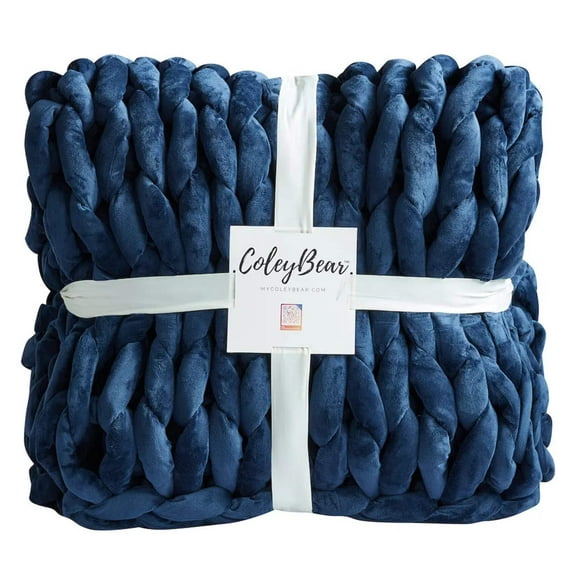 Chunky Knit Weighted Throw Blanket - Handwoven, Soft & Breathable, Calming, and Better Sleep, Small, 38 x 75 inches, 14 lbs
