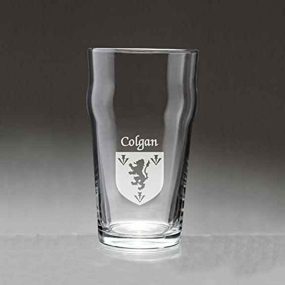 Colgan Irish Coat of Arms Pub Glasses - Set of 4 (Sand Etched)