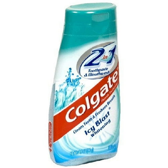 Colgate 2 in 1 Toothpaste & Mouthwash, Whitening Icy Blast - 4.6 oz (Pack of 20)