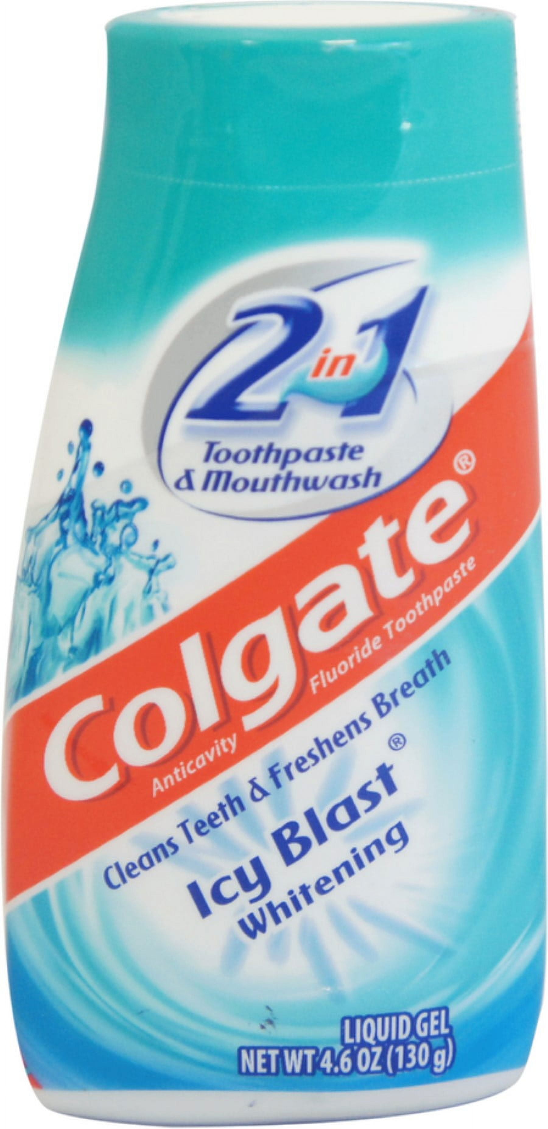 Colgate 2-in-1 Toothpaste and Mouthwash, Whitening, Icy Blast 4.60 oz (Pack of 6)