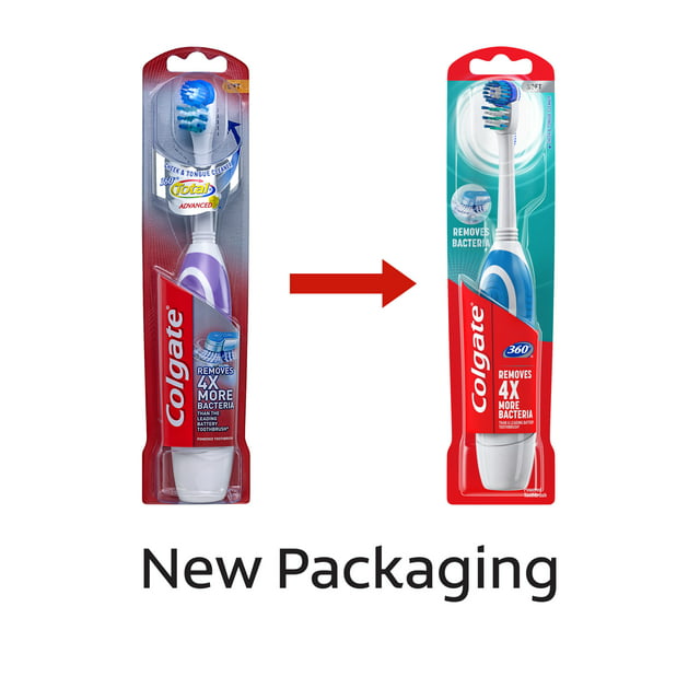 Colgate 360 Advanced Battery Powered Toothbrush with Cheek & Tongue Cleaner