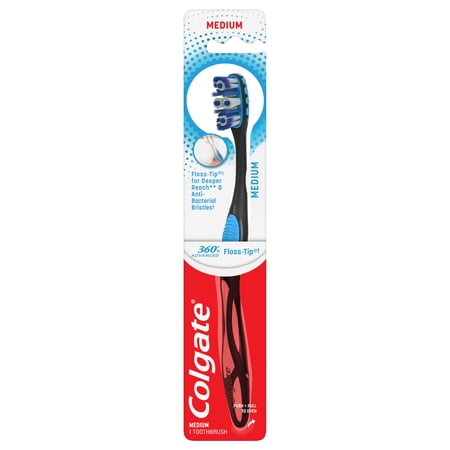 Colgate 360 Advanced Floss-Tip Bristles Toothbrush Medium (Pack of 14)
