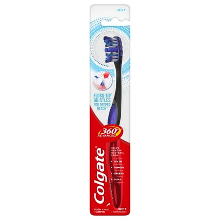 Colgate 360 Advanced Floss-Tip Bristles Toothbrush Soft (Pack of 4)
