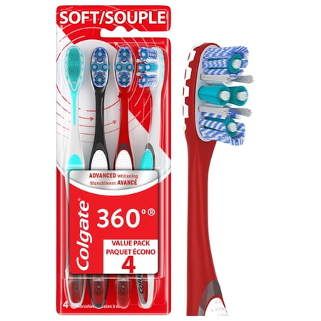 Colgate 360 Advanced Whitening Soft Toothbrush 4ct