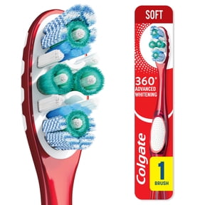 Colgate 360 Advanced Whitening Toothbrush, Soft Adult Toothbrush, 1 Pack