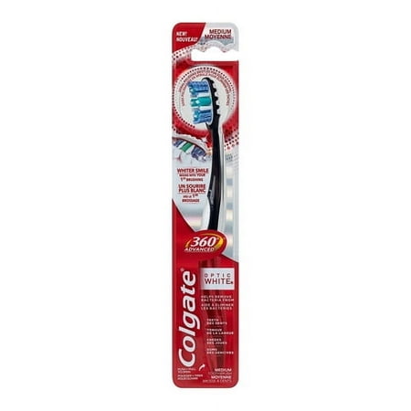 Colgate 360 Advanced Optic White Medium Toothbrush 1 Ea 2 Pack