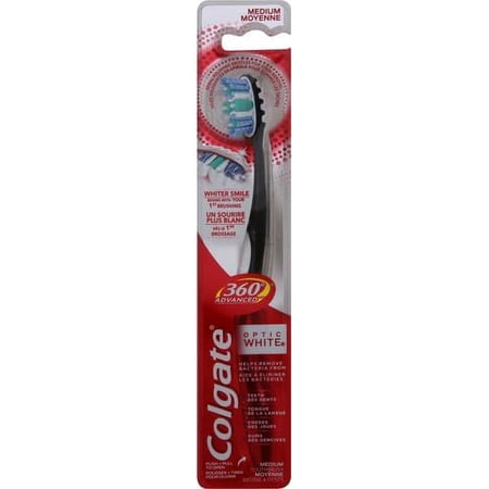 Colgate 360 Advanced Optic White Medium Toothbrush, 1 Ea