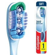 Colgate 360 Deep Clean Toothbrush, Soft Adult Toothbrush, 1 Pack