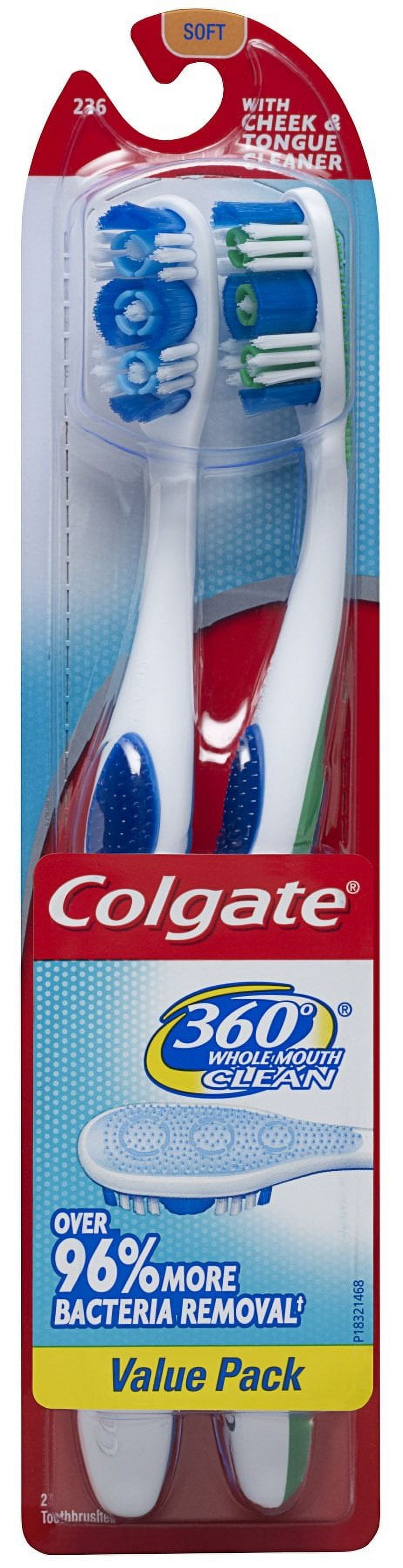 Colgate 360 Degree Adult Full Head, Soft, Twin Pack Toothbrush, (2 ...