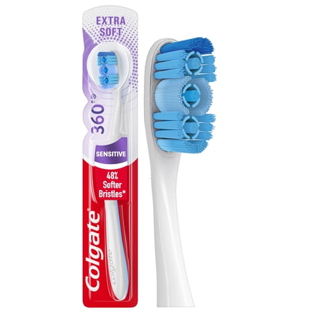 Colgate 360 Enamel Health Adult Manual Toothbrush for Sensitive Teeth, Extra Soft