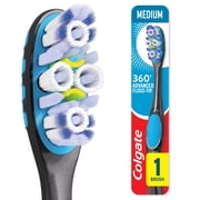 Colgate 360 Floss-Tip Toothbrush, Medium Adult Toothbrush, 1 Pack