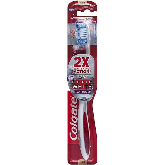 Colgate 360 Optic White Platinum Soft Full Head Toothbrush 1 ea (Pack of 6)