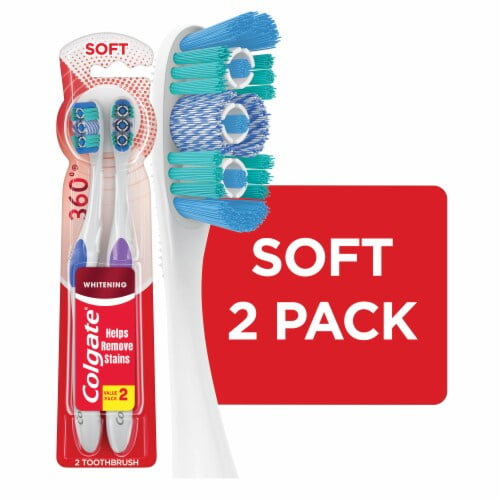 Colgate 360 Optic White Soft Whitening Toothbrush 2 count