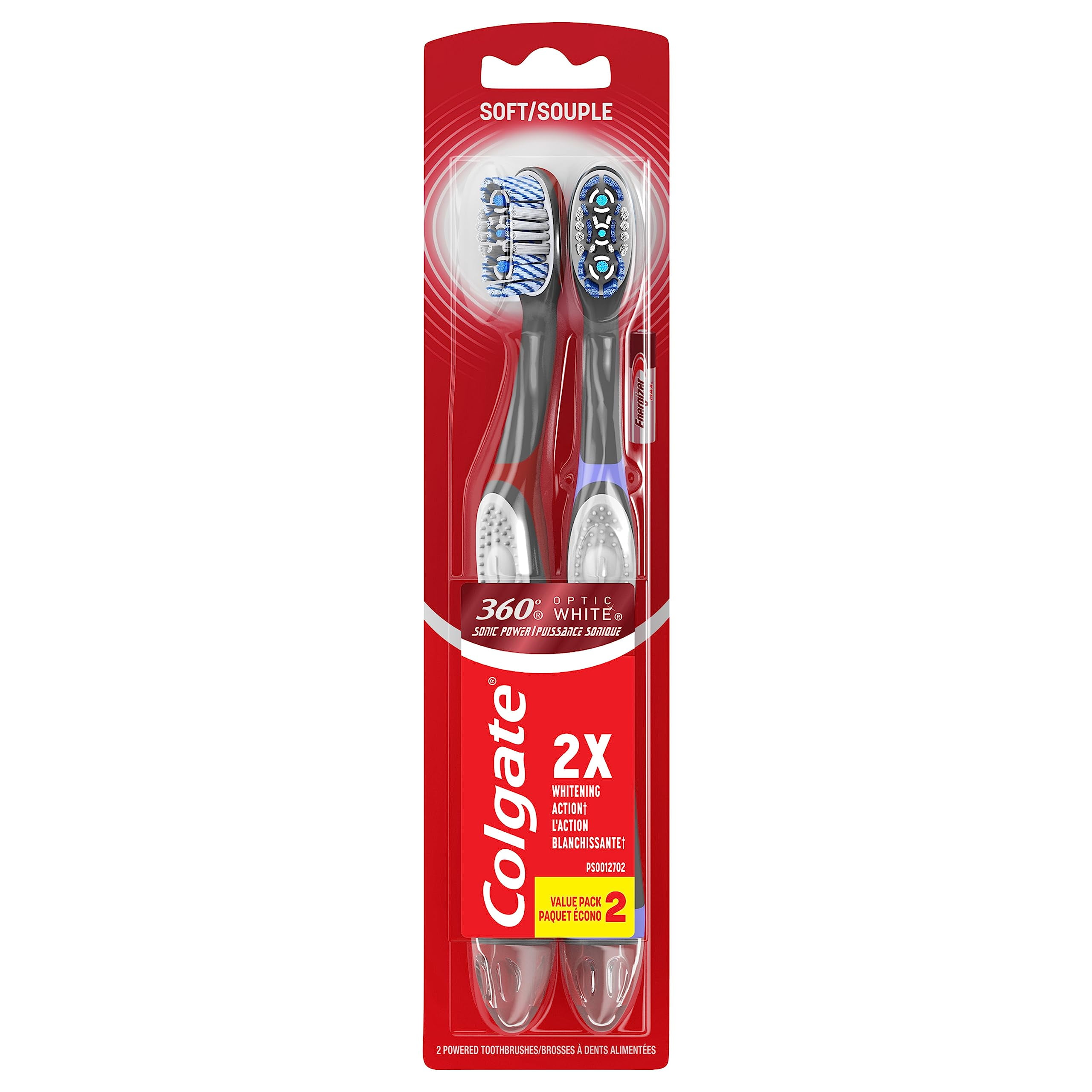 Colgate, 360 Optic White Sonic Battery Powered Vibrating Toothbrush