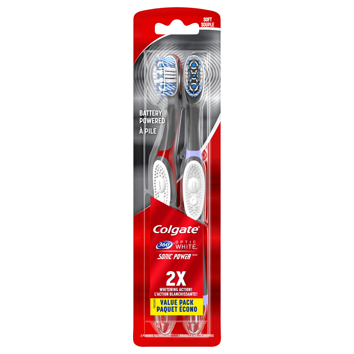 Colgate 360 Optic White Sonic Powered Vibrating Soft Toothbrush - 2 Count - image 1 of 5