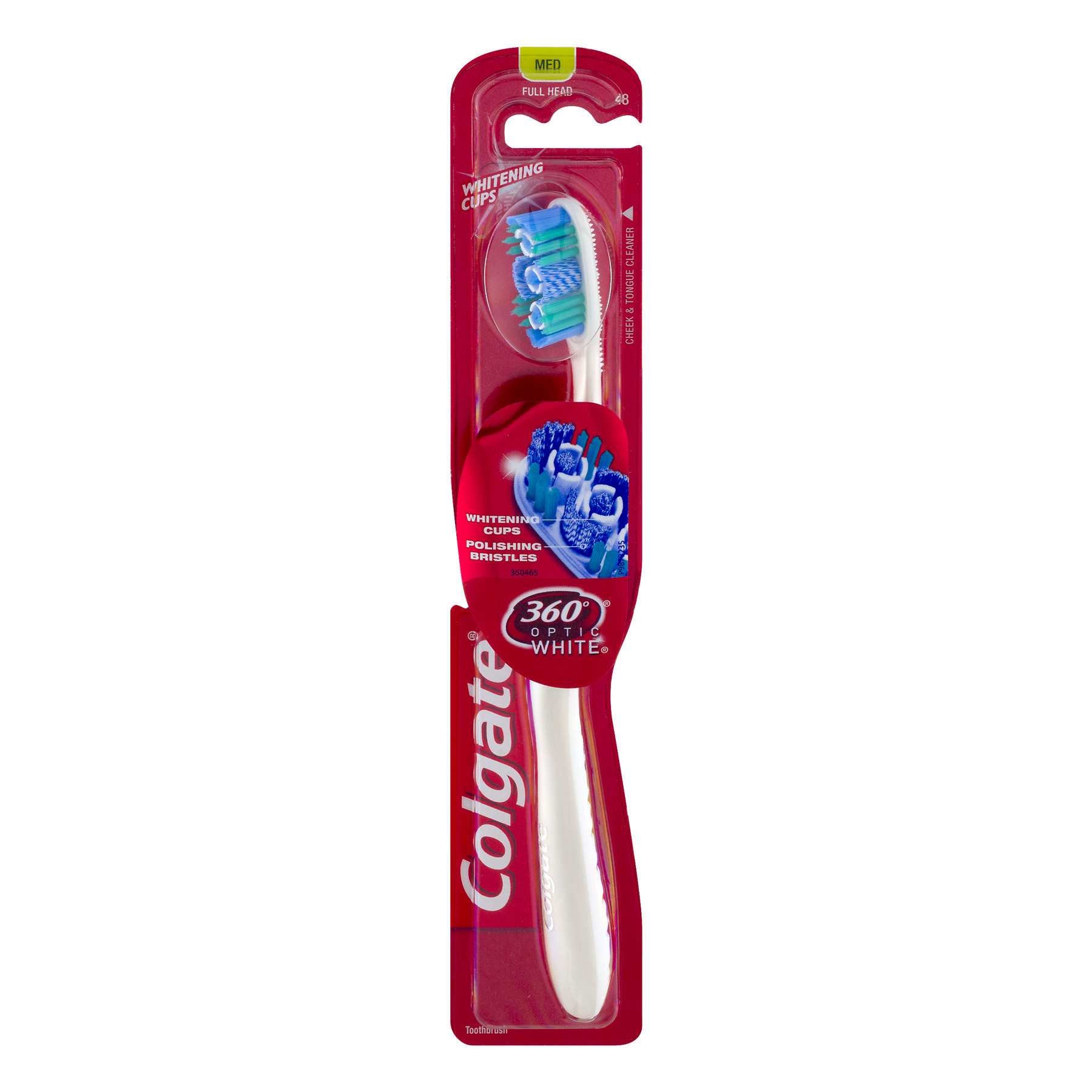 Colgate 360 Optic White Toothbrush, Medium, 1 Count - image 1 of 6