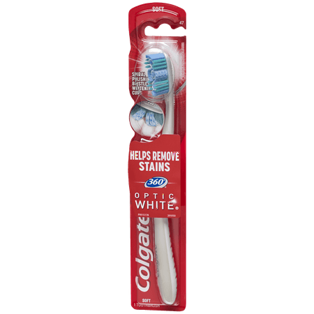 Colgate 360° Optic White Whitening Adult Toothbrush, Soft