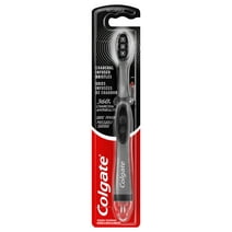 Colgate 360 Vibrate Charcoal Battery Operated Toothbrush, 1 AAA Battery Included, Adult, Compact Head
