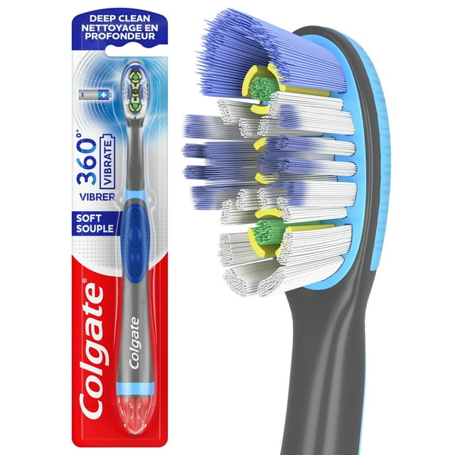 Colgate 360 Vibrate Deep Clean Battery Operated Toothbrush, 1 AAA