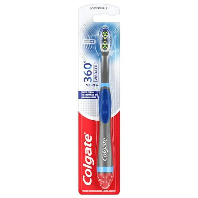 Colgate 360 Vibrate Deep Clean Battery Operated Toothbrush, Disposable