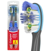 Colgate 360 Vibrate Deep Clean Battery Powered Adult Toothbrush, Soft, 2 Pack, 1 AAA Battery Included