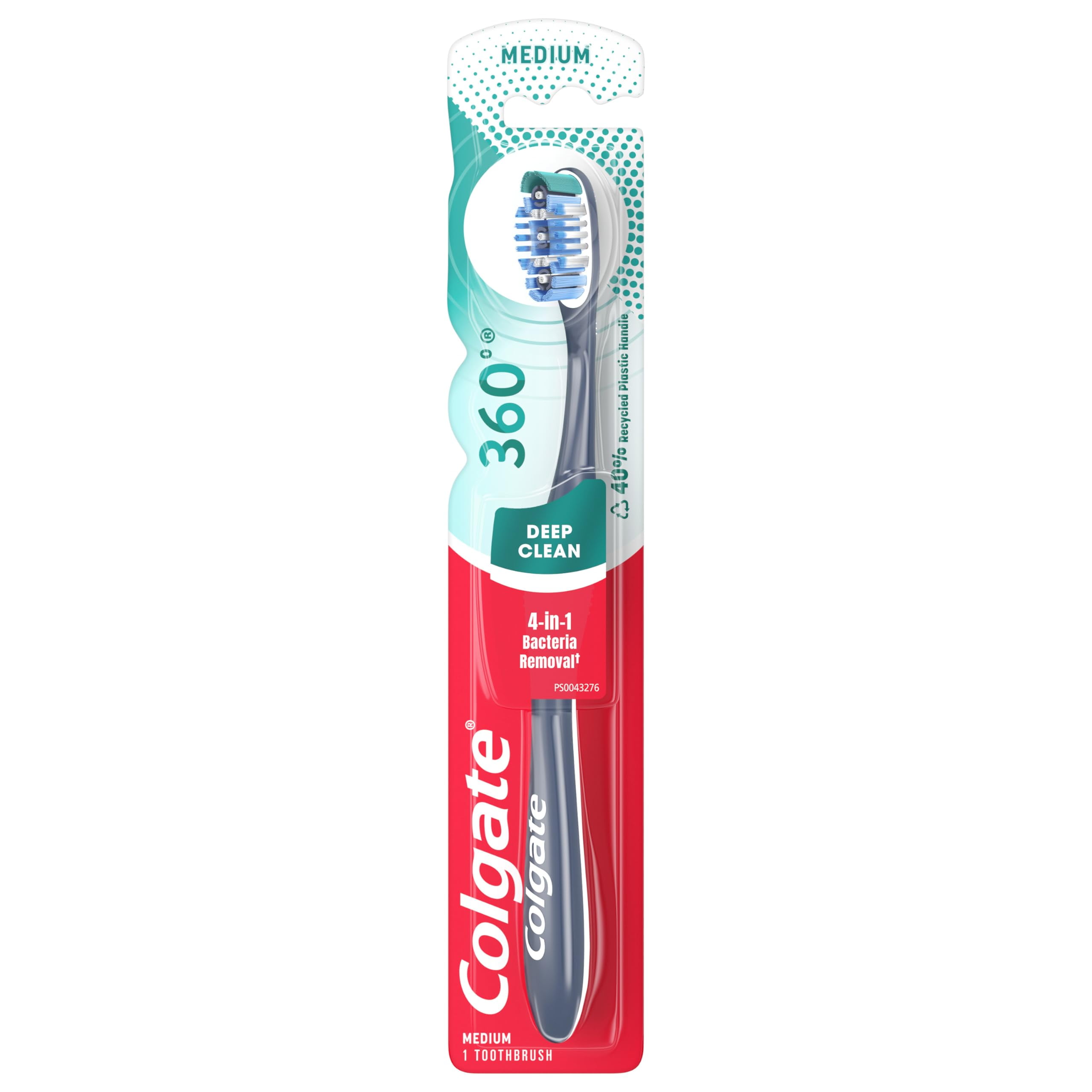Colgate 360 Whole Mouth Clean Full Head Toothbrush, Medium 1 ea (Pack of 6)