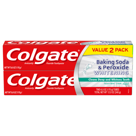 Colgate 6 Oz. Baking Soda & Peroxide Whitening Frosty Mint Toothpaste, 2 Pack