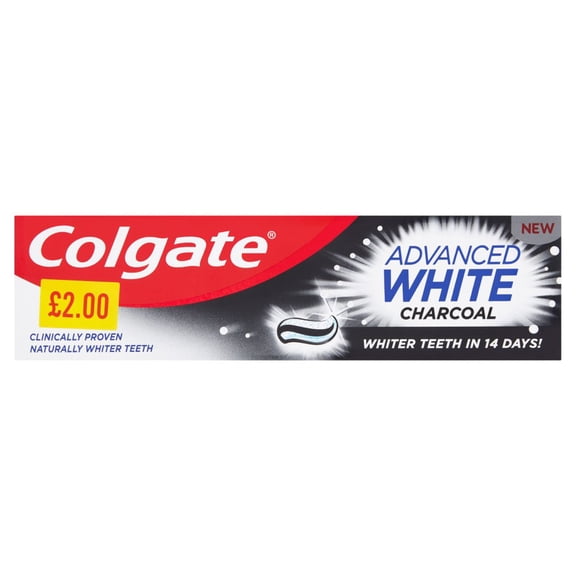 Colgate Advanced White Charcoal Fluoride Toothpaste 75ml (pack of 6)