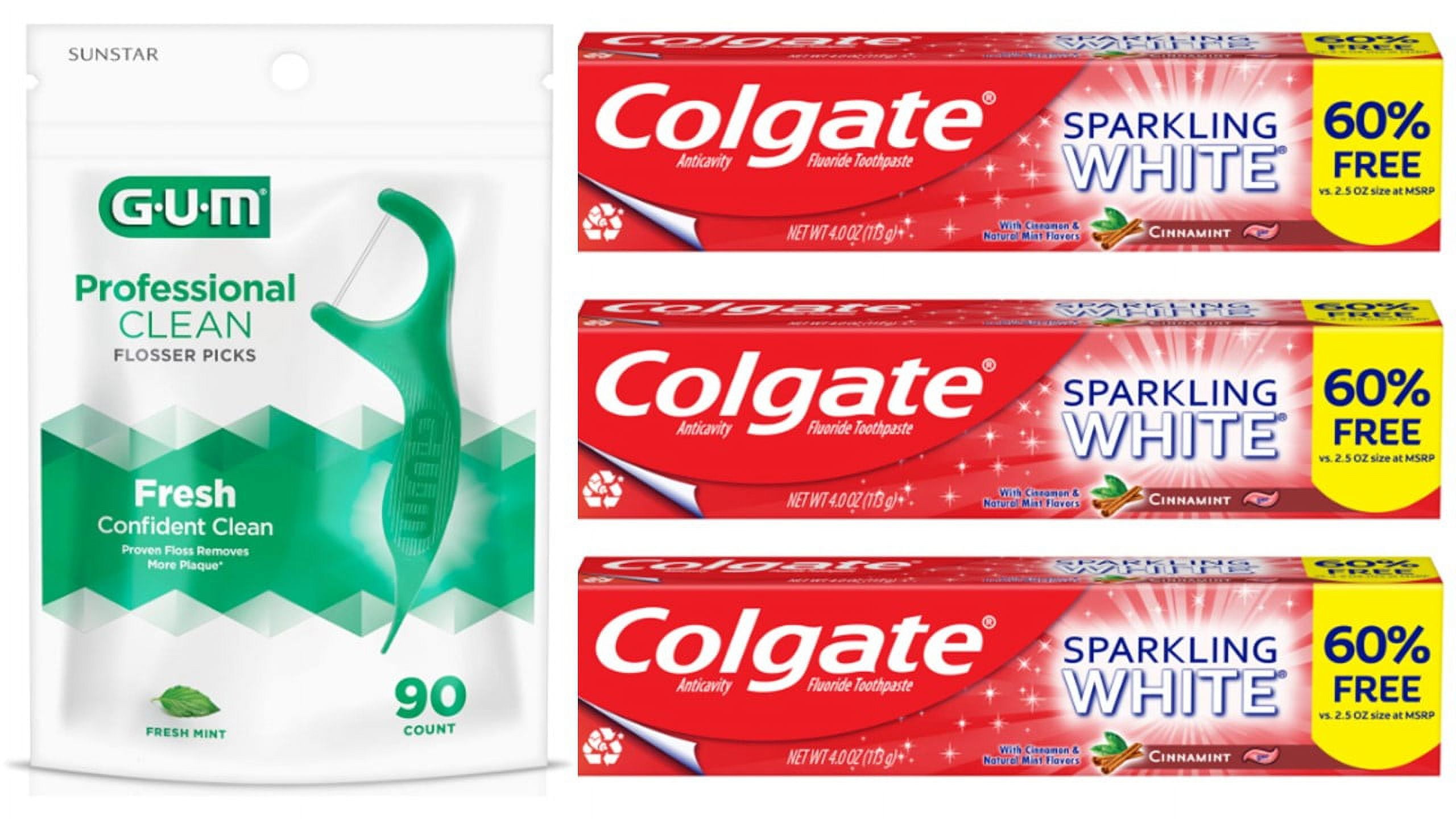 Colgate Anticavity Fluoride Gel Toothpaste Sparkling White Cinnamint 3 ...