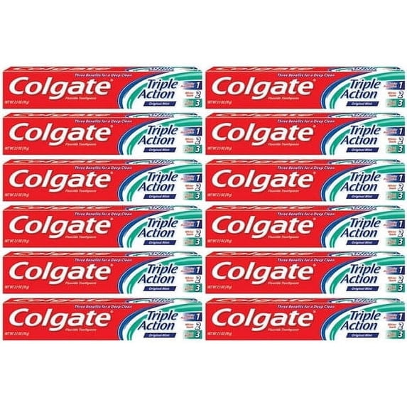 Colgate-Palmolive Triple Action Gel Toothpaste, Original Mint, 12 pack, 2.5 oz each