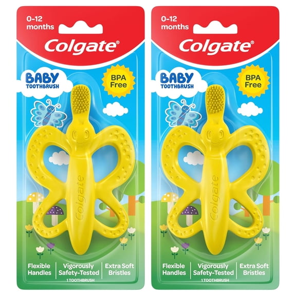 Colgate Baby Toothbrush and Teether, Bpa Free, 2 Count