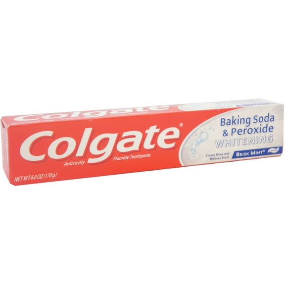 Colgate Baking Soda & Peroxide Whitening Toothpaste, Brisk Mint 6 oz (Pack of 4)