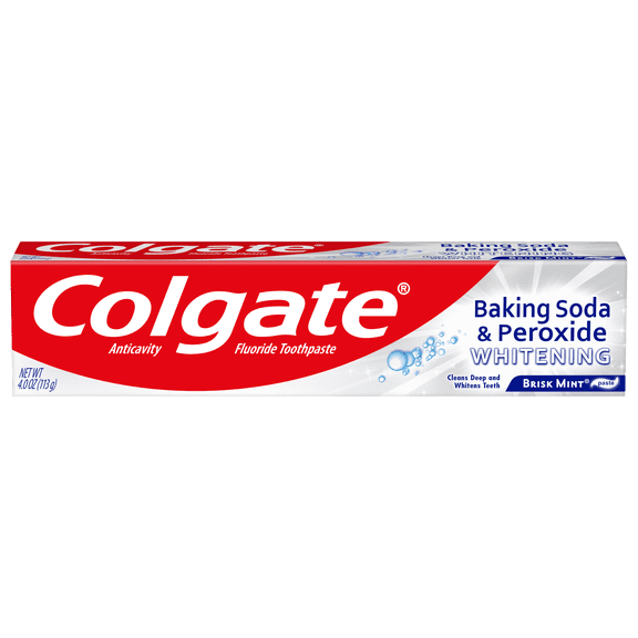 Colgate Baking Soda and Peroxide, Brisk Mint, Whitening Toothpaste - 4oz