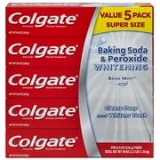 Colgate Baking Soda and Peroxide Flavor, Whitening Toothpaste 5 Pack. 8 Ounces.