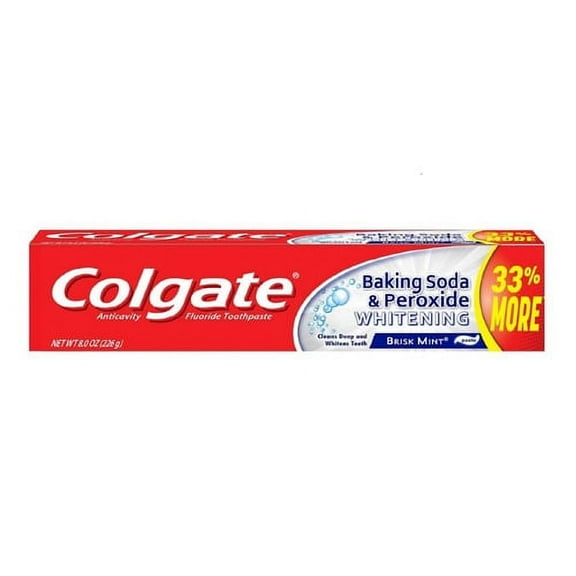 Colgate Baking Soda and Peroxide Whitening Bubbles Fluoride Toothpaste, Brisk Mint, 8 Oz