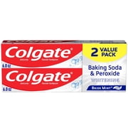 Colgate Baking Soda and Peroxide Whitening Toothpaste, Brisk Mint, 2 Pack, 6 oz