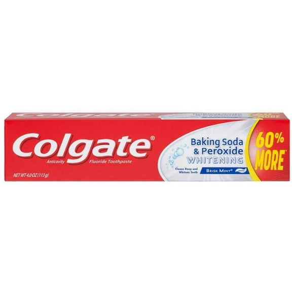 Colgate Baking Soda and Peroxide Whitening Toothpaste, 4 oz (Pack of 4)