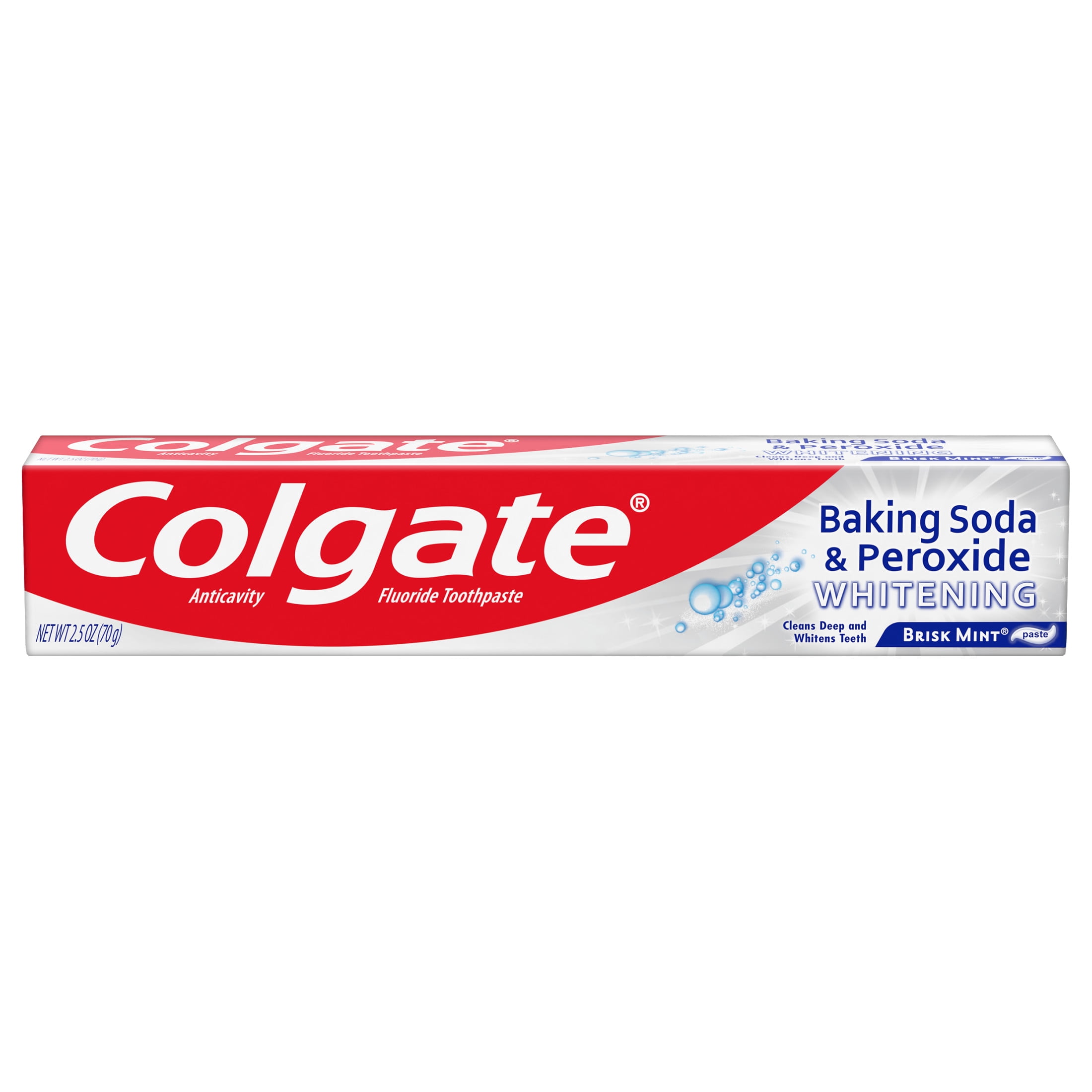 Colgate Baking Soda and Peroxide Whitening Toothpaste, Brisk Mint - 2.5 Ounce