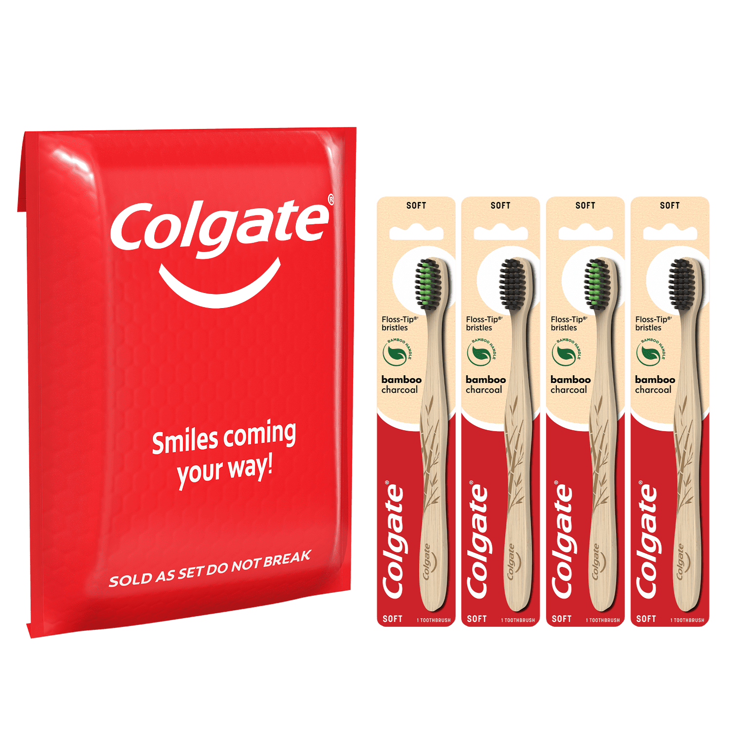 Colgate Bamboo Charcoal Toothbrush 4 Pack Walmart