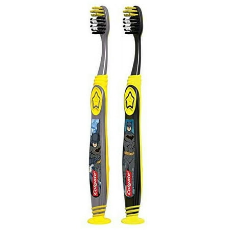 Colgate Batman Toothbrush with Suction Cup Kids 5+ Years Extra Soft - 2 Pack