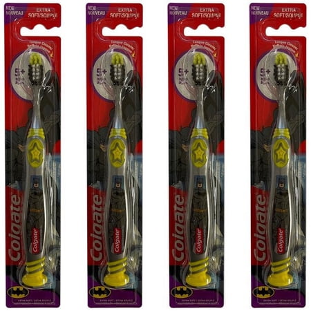 Colgate Batman Toothbrush with Suction Cup Kids 5+ Years Extra Soft - 4 Pack
