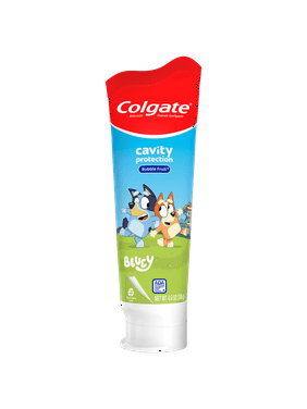 Colgate Bluey Kids Toothpaste with Fluoride, Kids Cavity Protection Toothpaste, Mild Bubble Fruit Flavor, 4.6 oz Tube