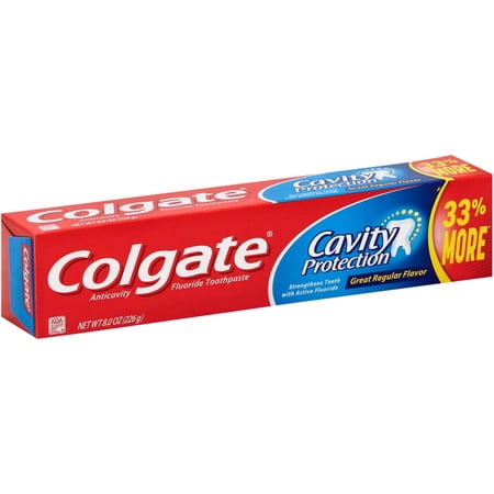 Colgate Cavity Protection Toothpaste, Great Regular Flavor 8 oz (Pack of 2)