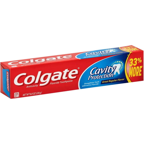 Colgate Cavity Protection Toothpaste, Great Regular Flavor 8 oz (Pack of 3)