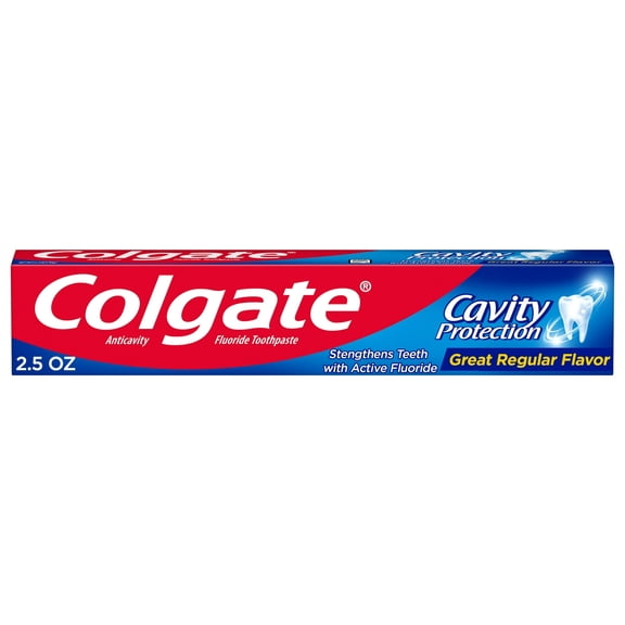 Colgate Cavity Protection Toothpaste with Fluoride, Great Regular Flavor - 2.5 OZ