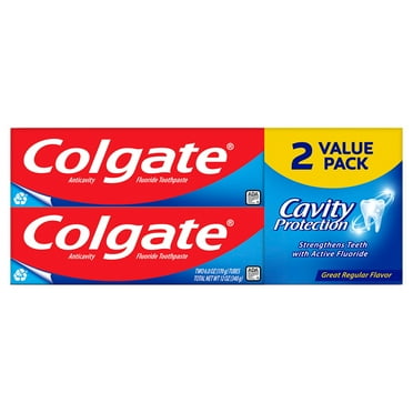 Colgate Cavity Protection Toothpaste with Fluoride, Great Regular Flavor, 6 oz, 2 Pack
